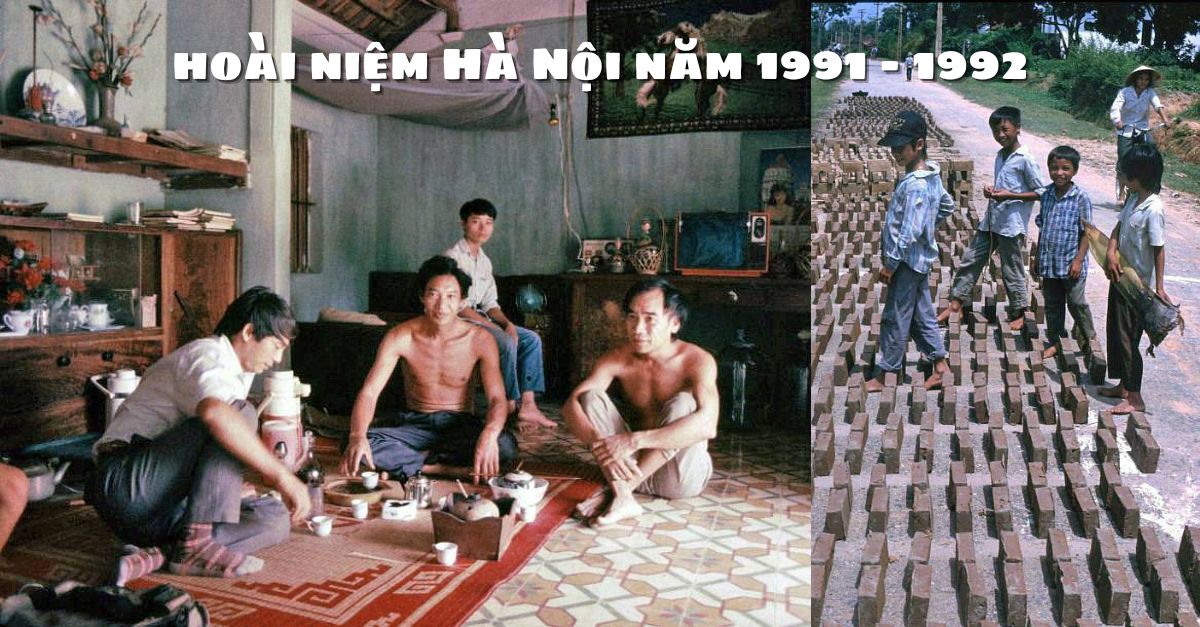 Loạt ảnh hiếm về ngoại thành Hà Nội năm 1991 – 1992: Phơi gạch trên đường làng Cổ Loa, bể nuôi trong làng rắn