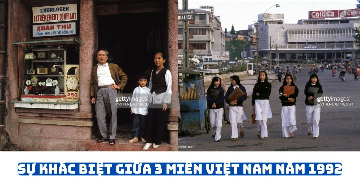 Những hình ảnh so sánh 3 miền Việt Nam năm 1992: Bên ngoài nhà thờ Lớn, nữ sinh áo dài ở Đà Lạt, vịnh Hạ Long trong ánh tà dương…